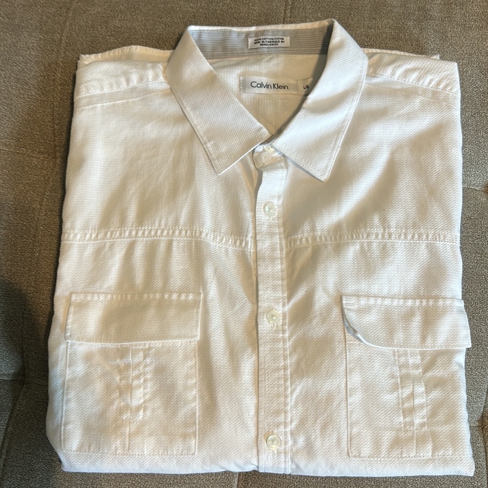 Calvin Klein button-down dress shirt, size L